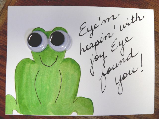 "Leapin'" Frogs card by Linda Lewis